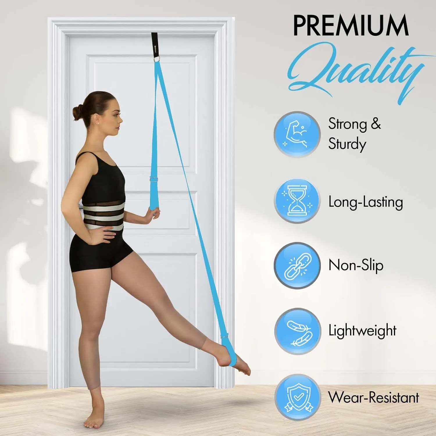 Stretching Strap With Door Anchor - Stretching Equipment to Improve Legs Flexibility