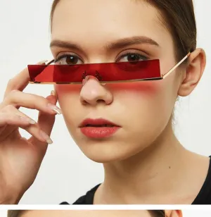 Sunglasses Women Rimless Sun Glasses For Women Punk Brand Designer Sunglasses Women Retro Glasses Hip Hop Okulary