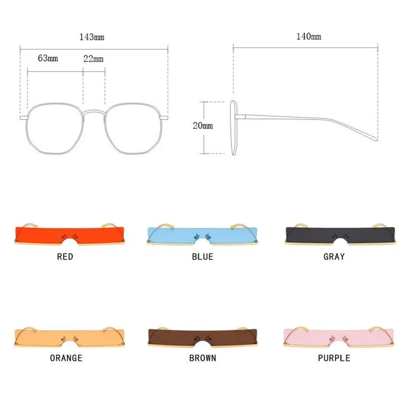 Sunglasses Women Rimless Sun Glasses For Women Punk Brand Designer Sunglasses Women Retro Glasses Hip Hop Okulary