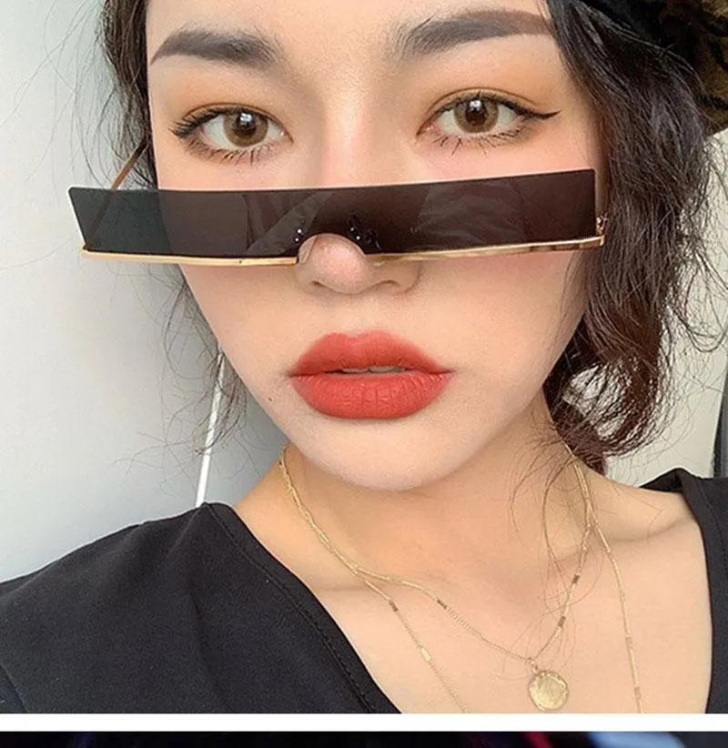 Sunglasses Women Rimless Sun Glasses For Women Punk Brand Designer Sunglasses Women Retro Glasses Hip Hop Okulary