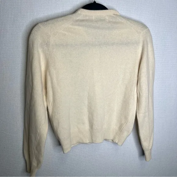 Susan Thomas | Women's Cream Cardigan with Blue Floral Design