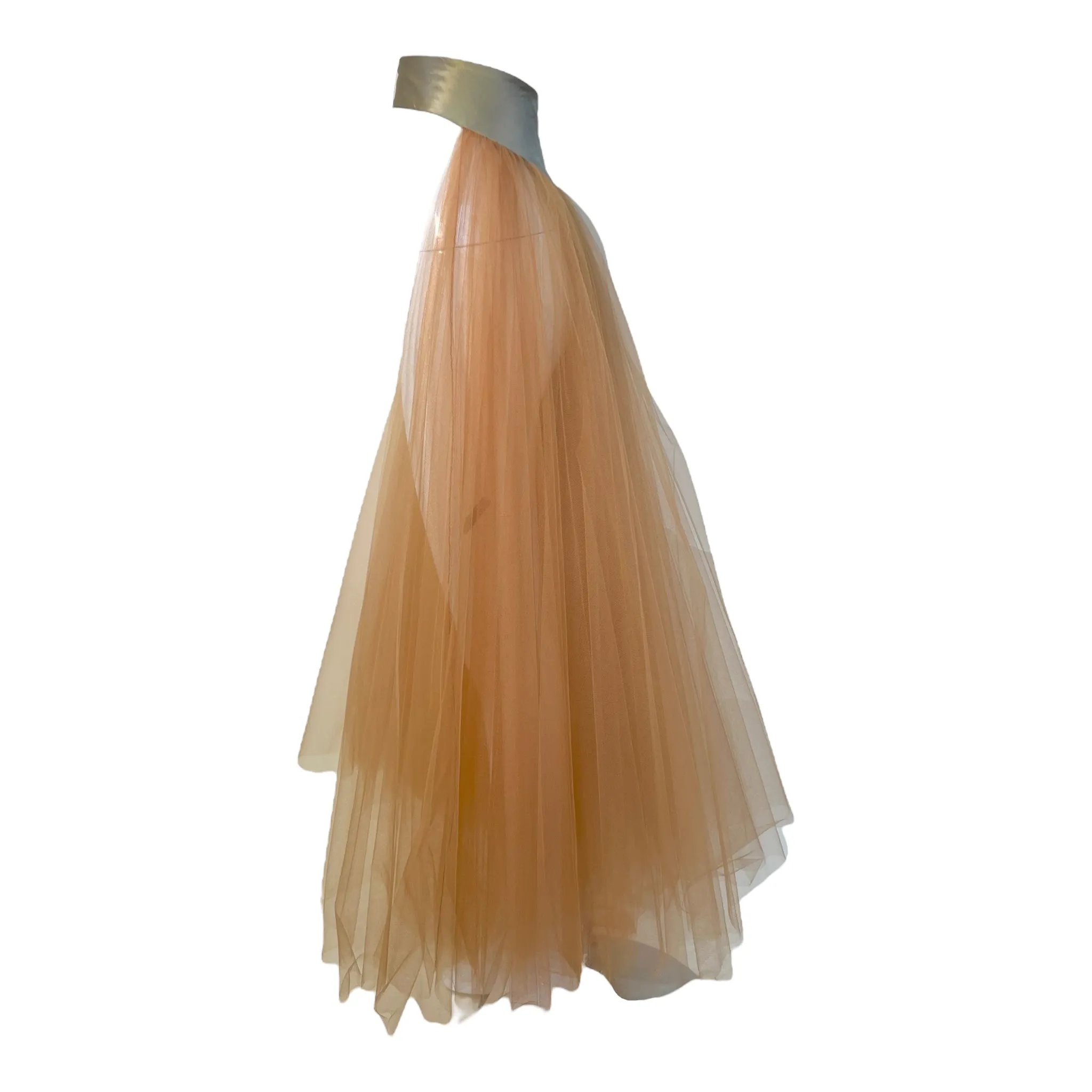 Sybilla Noche 1990's Gold Taffeta   Pink Tulle Two Piece Gown