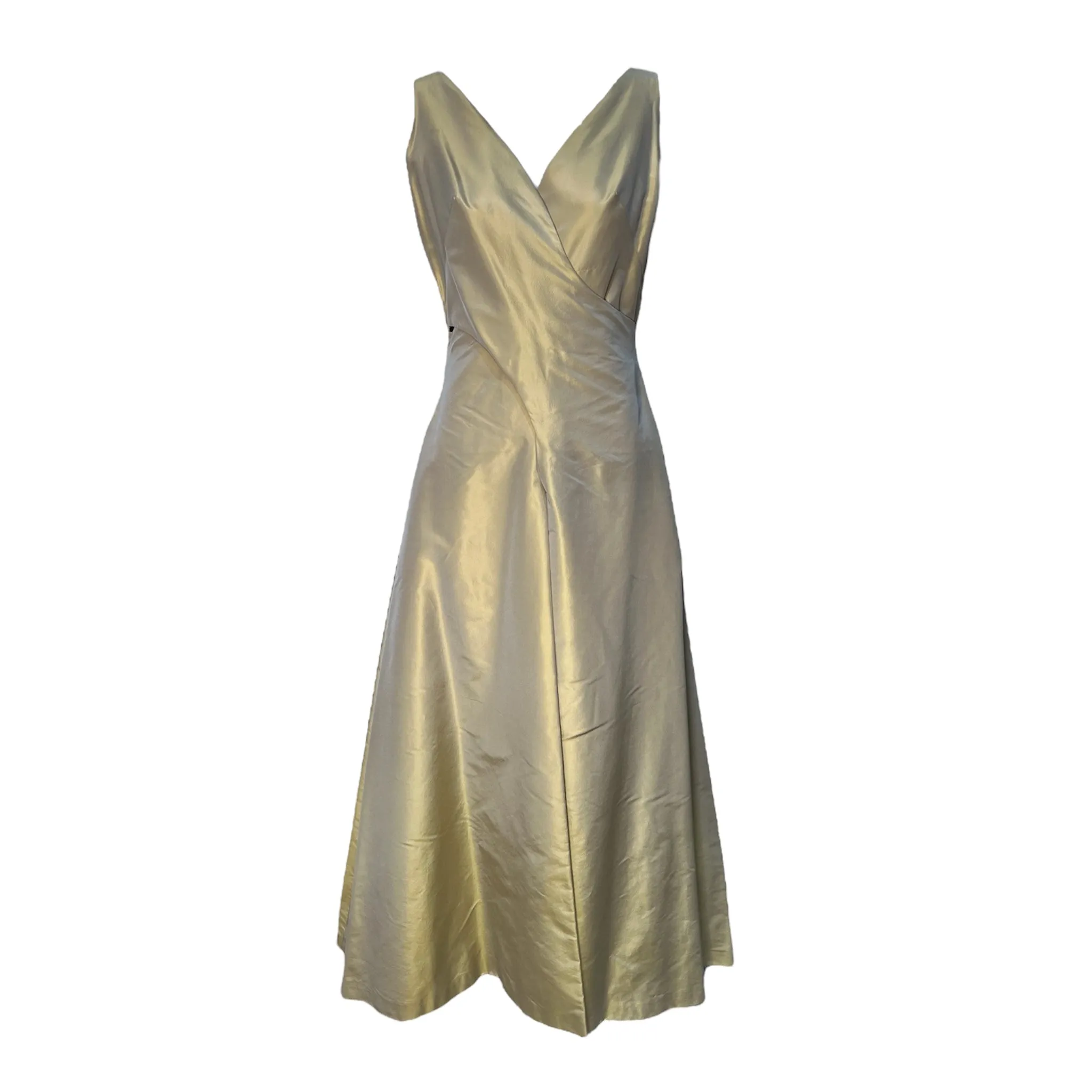 Sybilla Noche 1990's Gold Taffeta   Pink Tulle Two Piece Gown