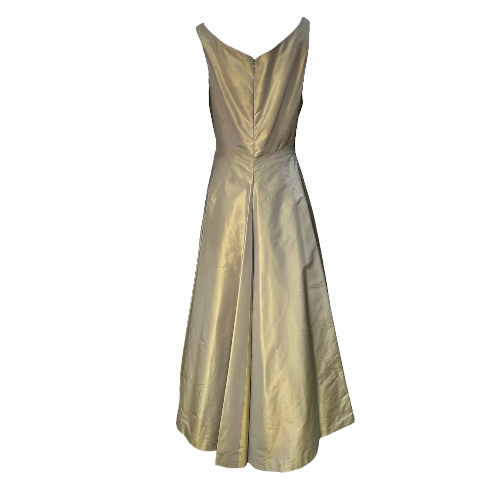 Sybilla Noche 1990's Gold Taffeta   Pink Tulle Two Piece Gown