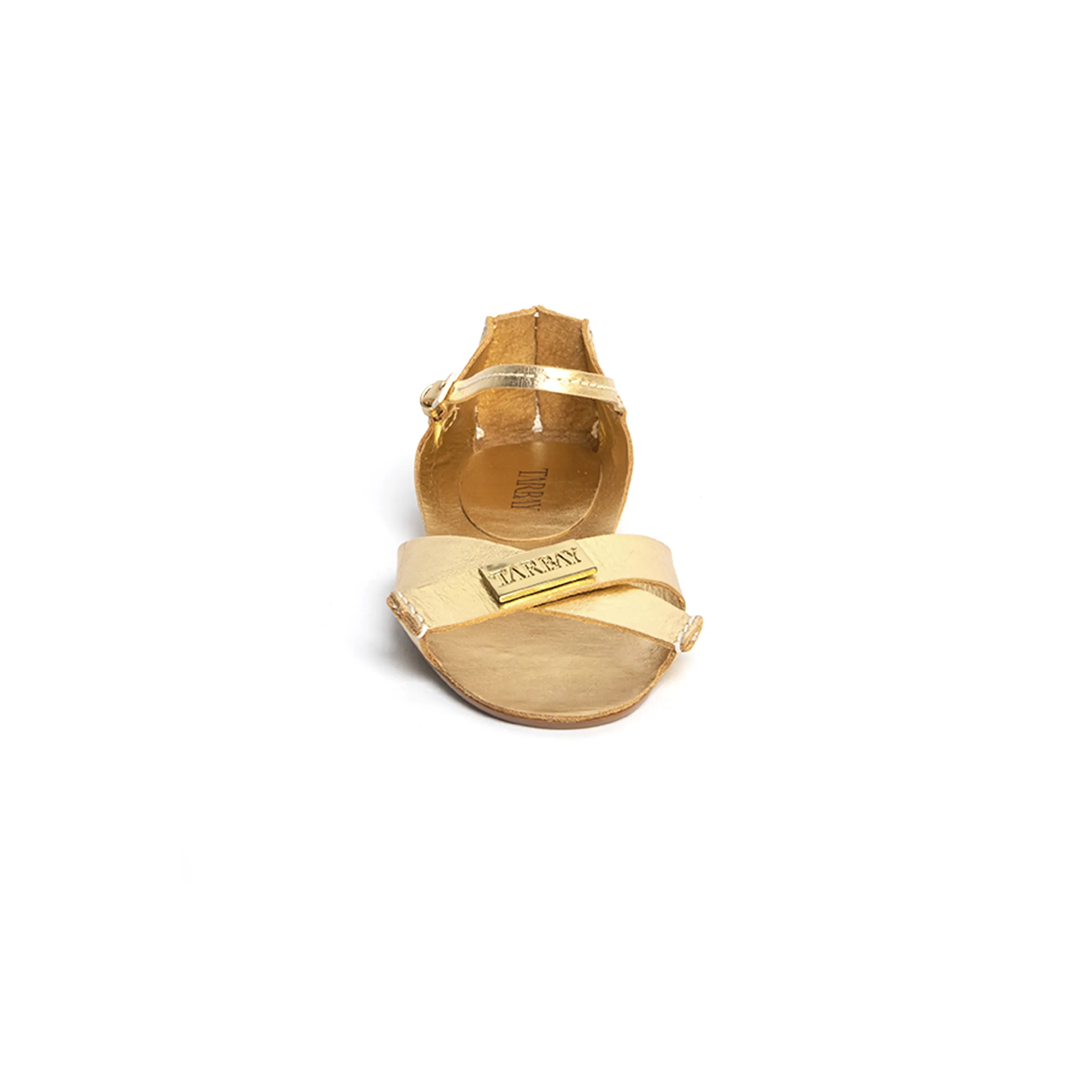 Tajali Leather Sandals - Metallic Gold