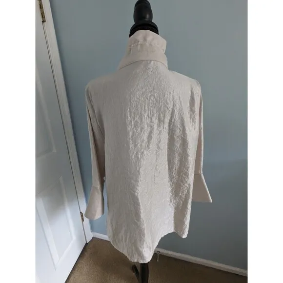 Talk of the Walk Jacket Women's sz XL Bell Sleeve Pearl Whip Frill Collar Glam
