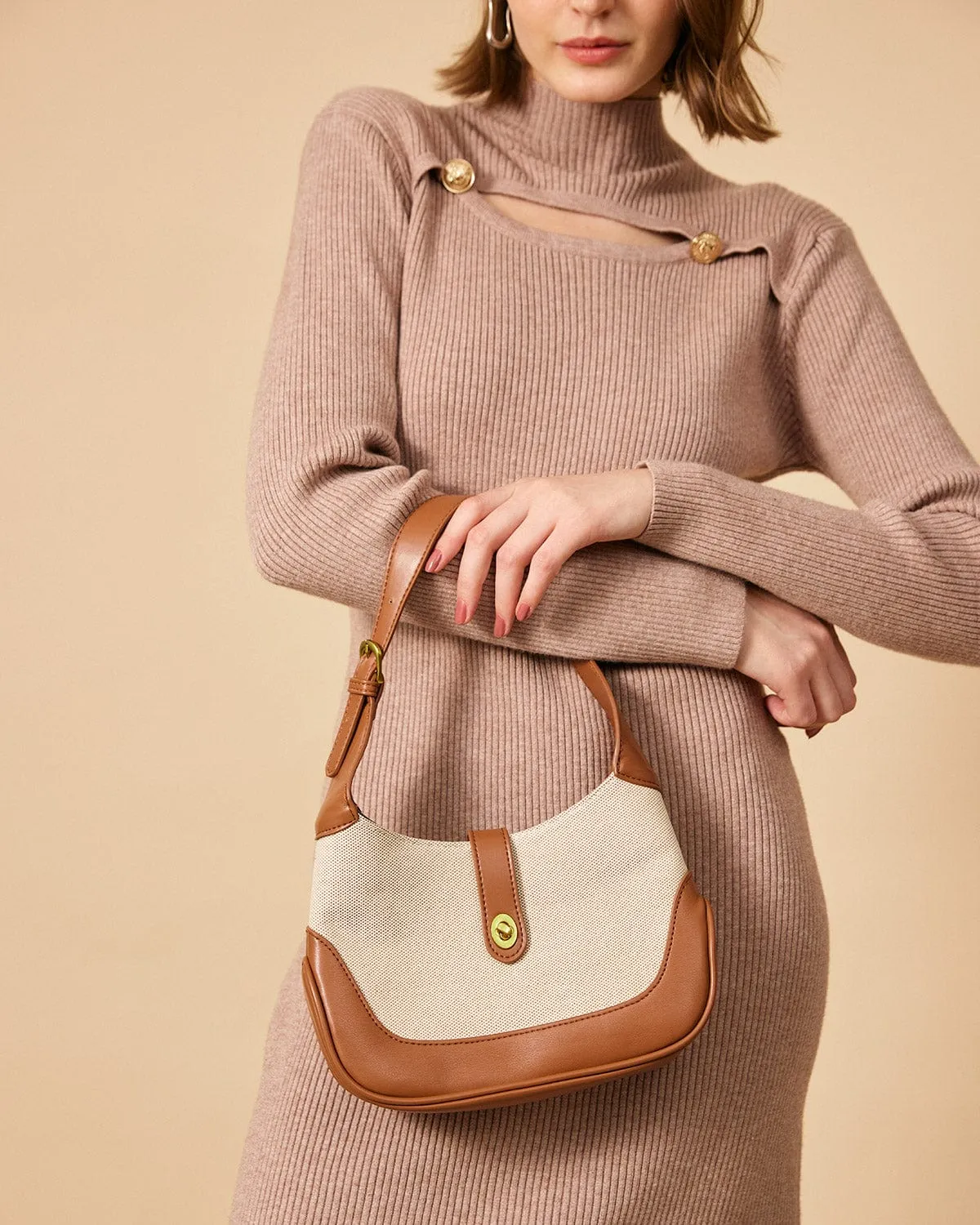 The Color Block Twist Lock Hobo Bag