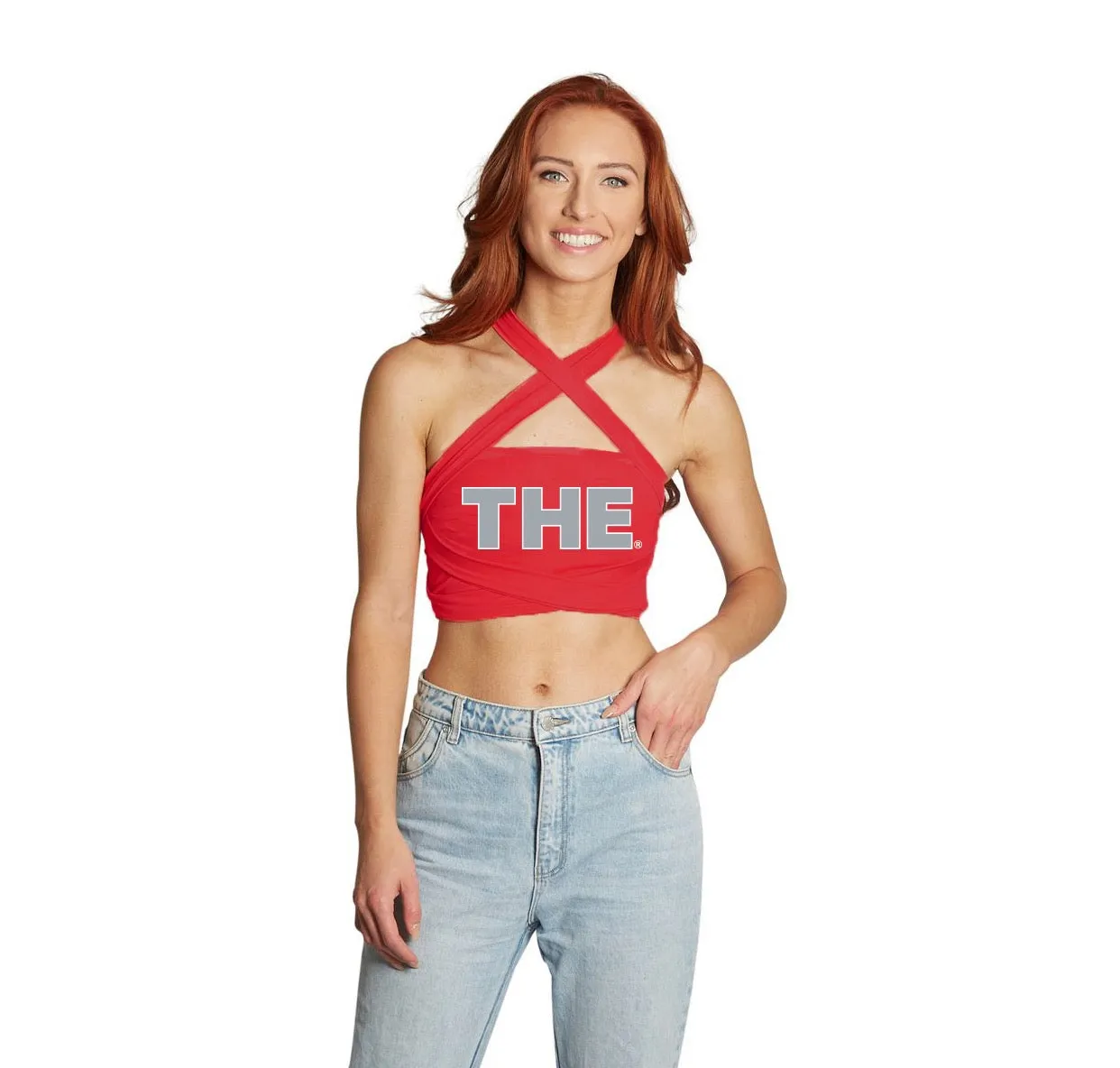 THE Ohio State OSU Buckeyes Red Multi Way Bandeau Top