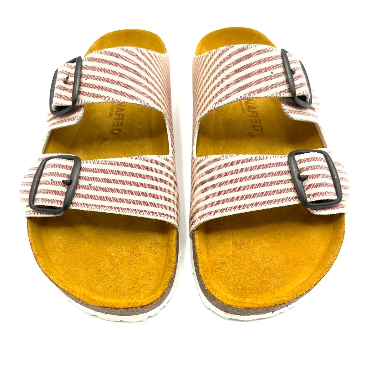 Thora 2-buckle Sandals I Red White Hamptons Stripes