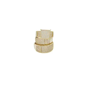 Three-Pieces Cubic Zirconia Engagement Ring (Silver)