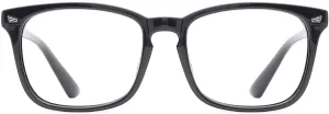 TIJN Blue Light Blocking Glasses for Women Men Clear Frame Square Nerd Eyeglasses Anti Blue Ray Computer Screen Glasses