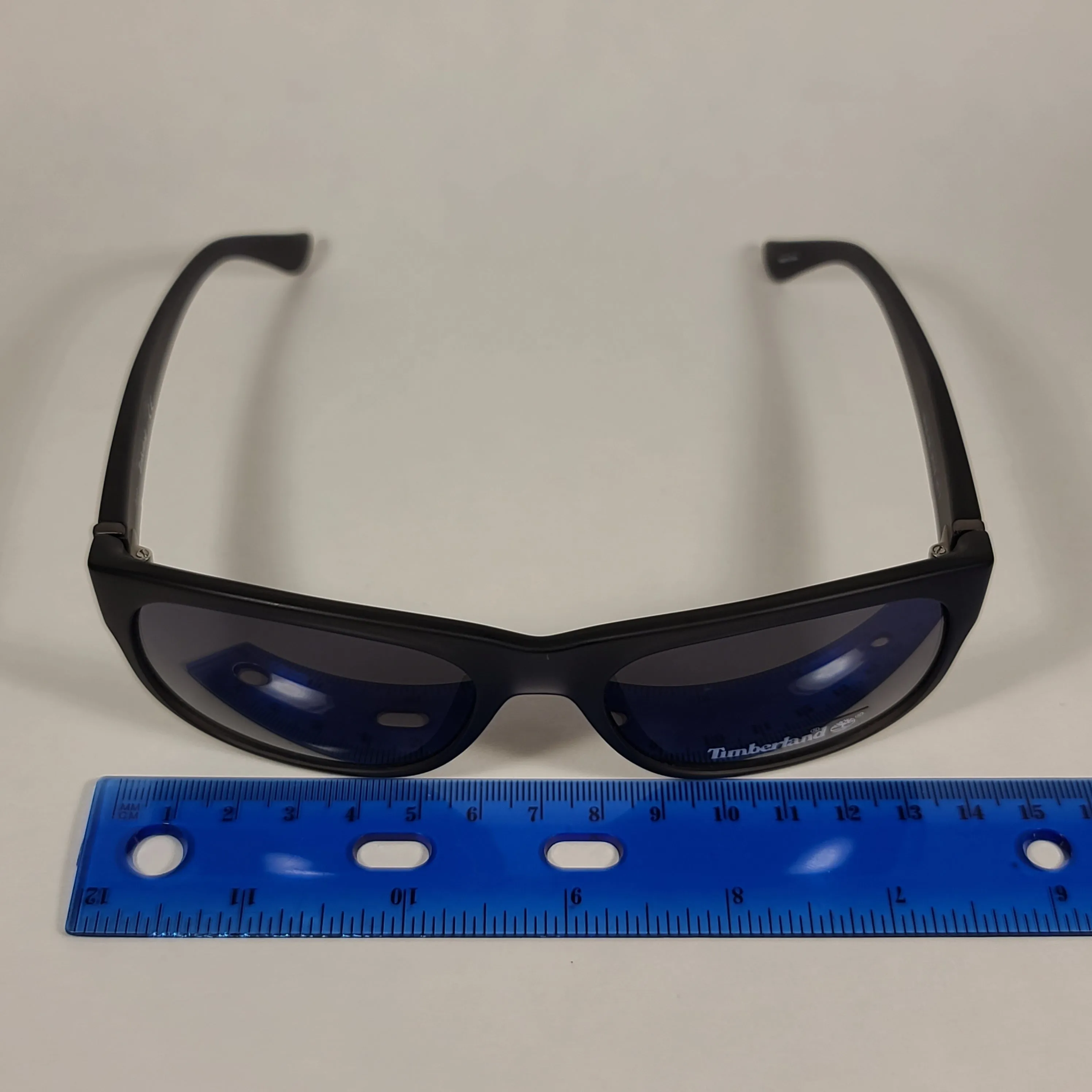 Timberland Rectangular Sunglasses Matte Black Color Block Frame Gray Lens TB7135 02A