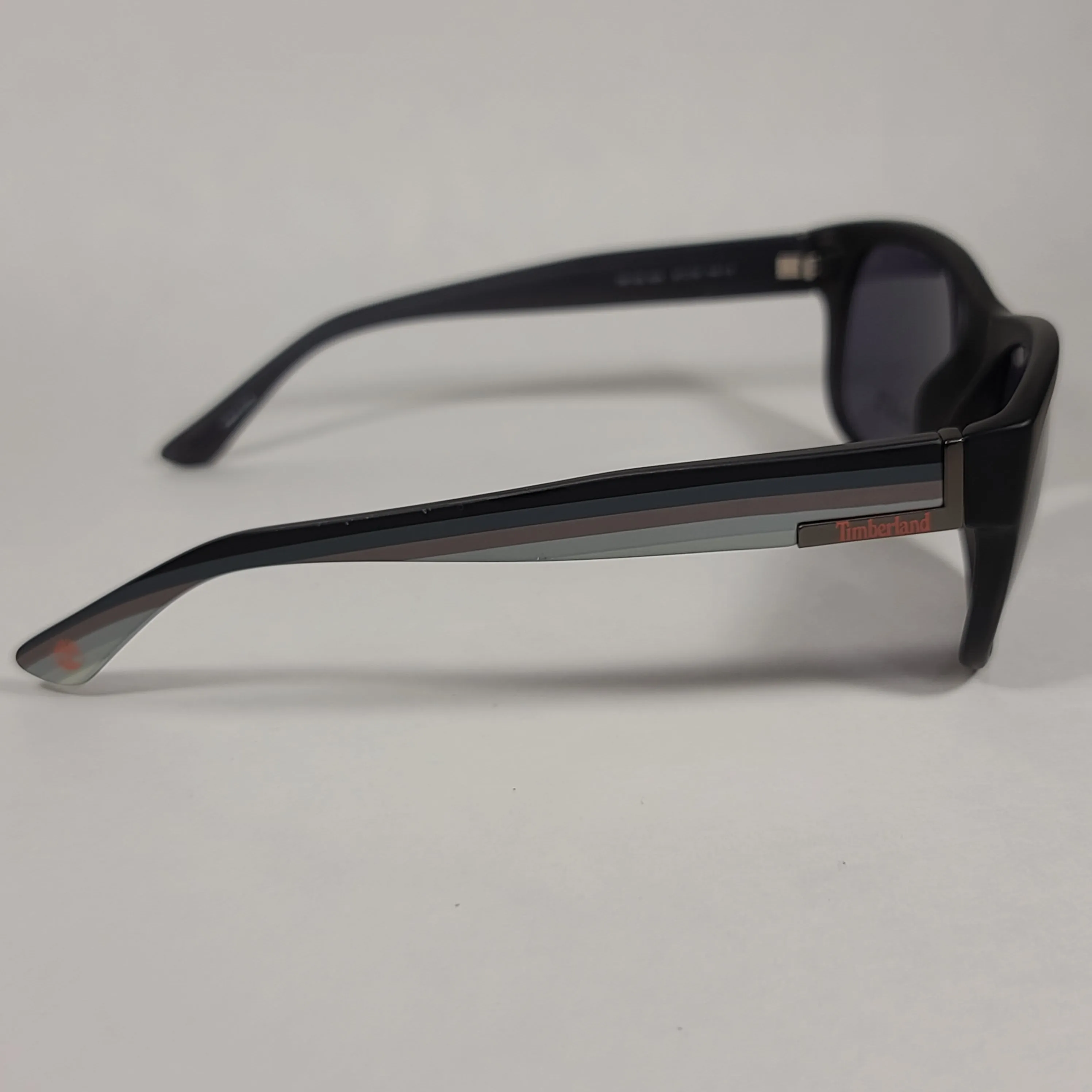 Timberland Rectangular Sunglasses Matte Black Color Block Frame Gray Lens TB7135 02A