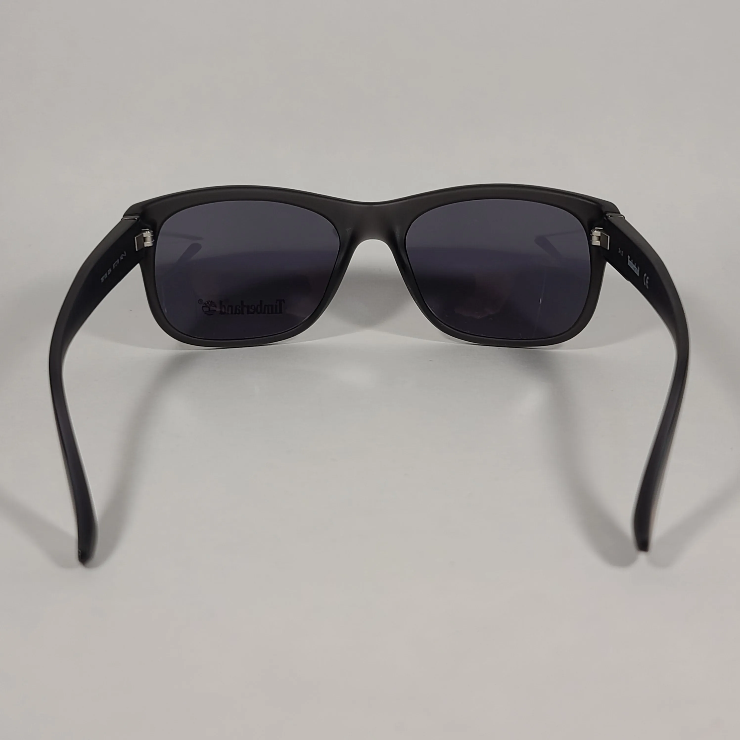 Timberland Rectangular Sunglasses Matte Black Color Block Frame Gray Lens TB7135 02A