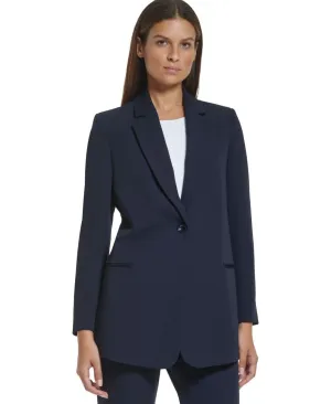 Tommy Hilfiger Women's Long Single-Button Blazer Jacket H2NJ0764