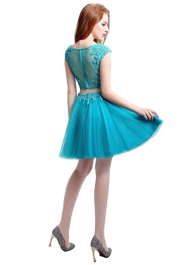 Two-piece Rhinestone Homecoming Dress