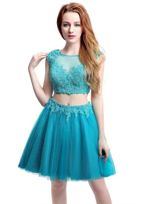 Two-piece Rhinestone Homecoming Dress