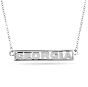 UGA Silver Bar "GEORGIA" Necklace