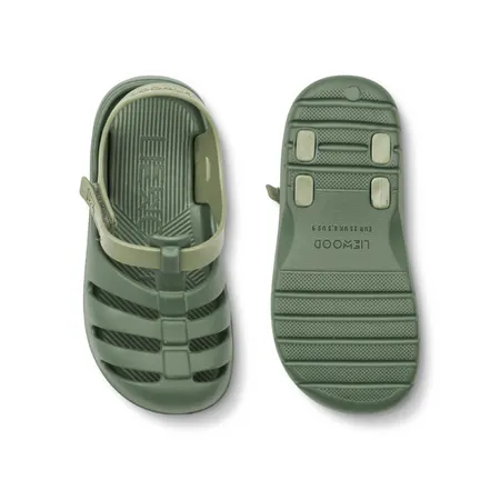 UK 7 Beau Two-Toned Green Sandals