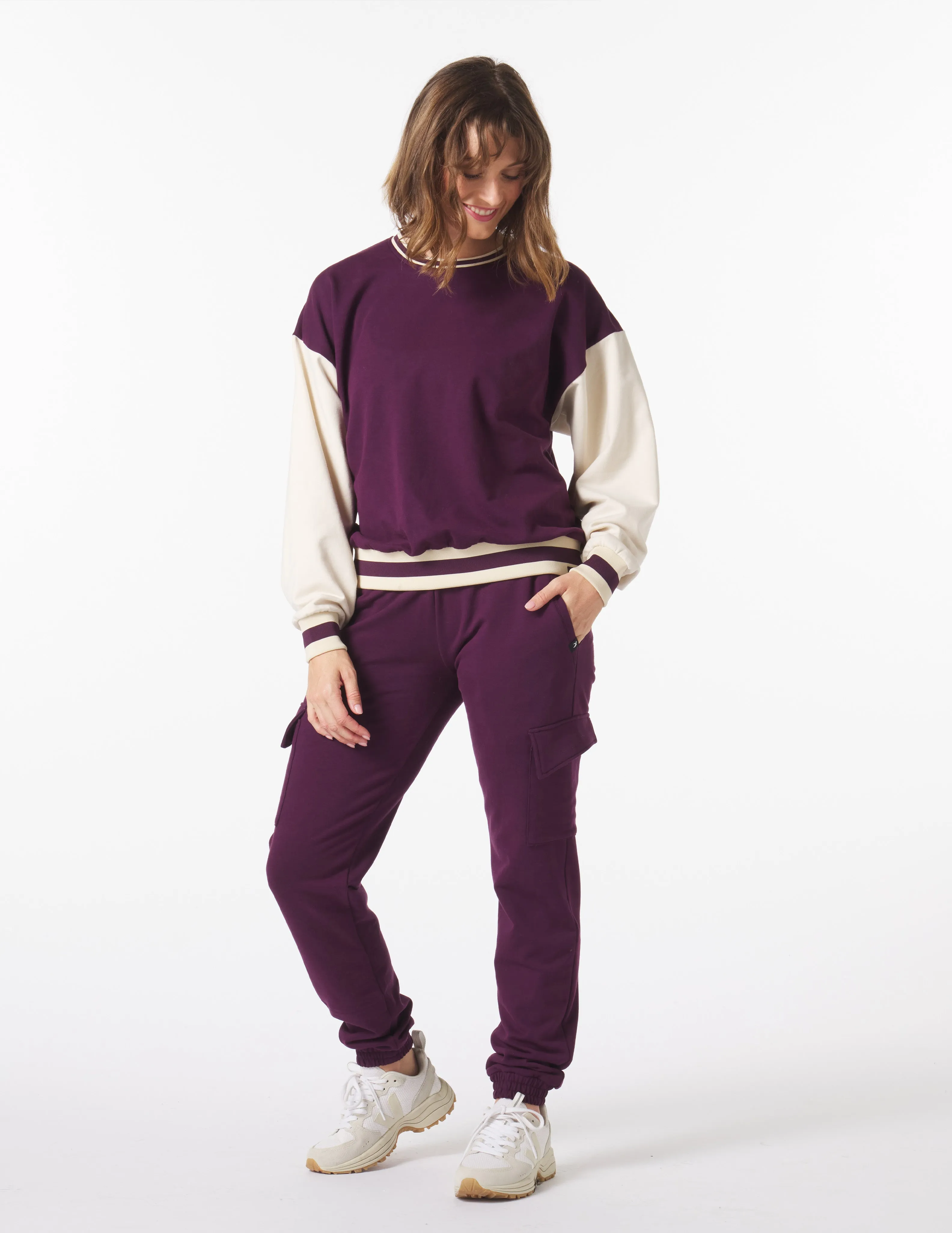 Varsity Crew: Mulberry/Oatmilk