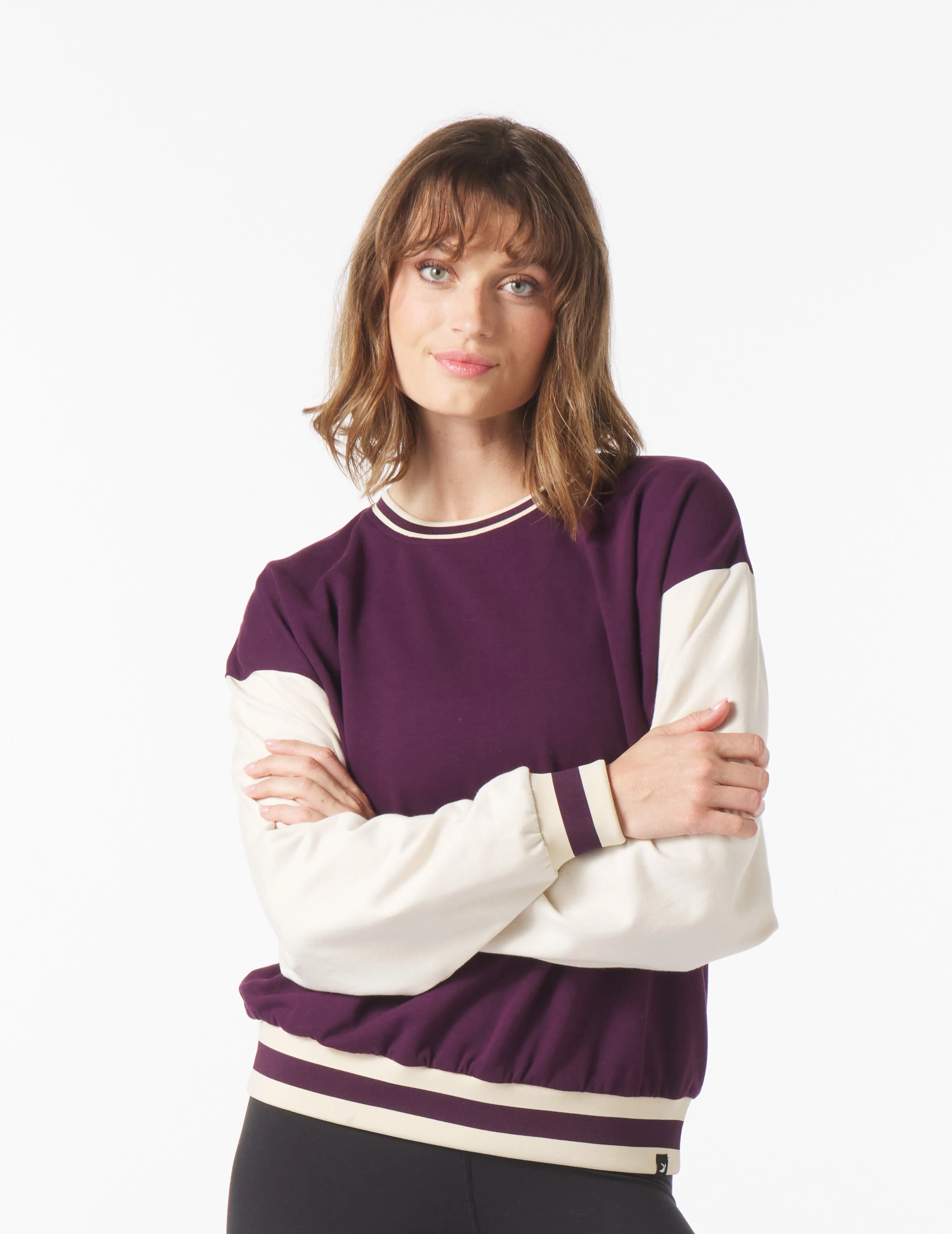 Varsity Crew: Mulberry/Oatmilk