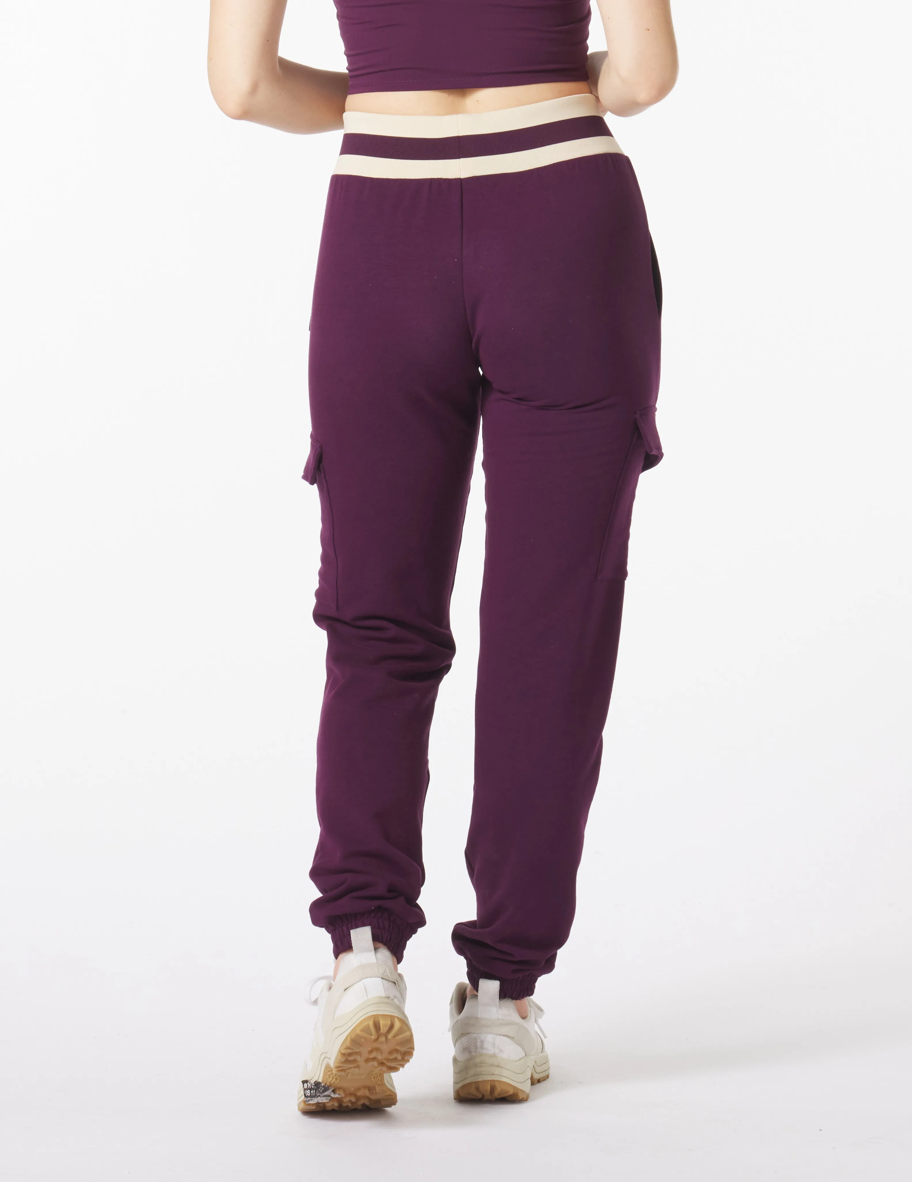 Varsity Jogger: Mulberry/Oatmilk