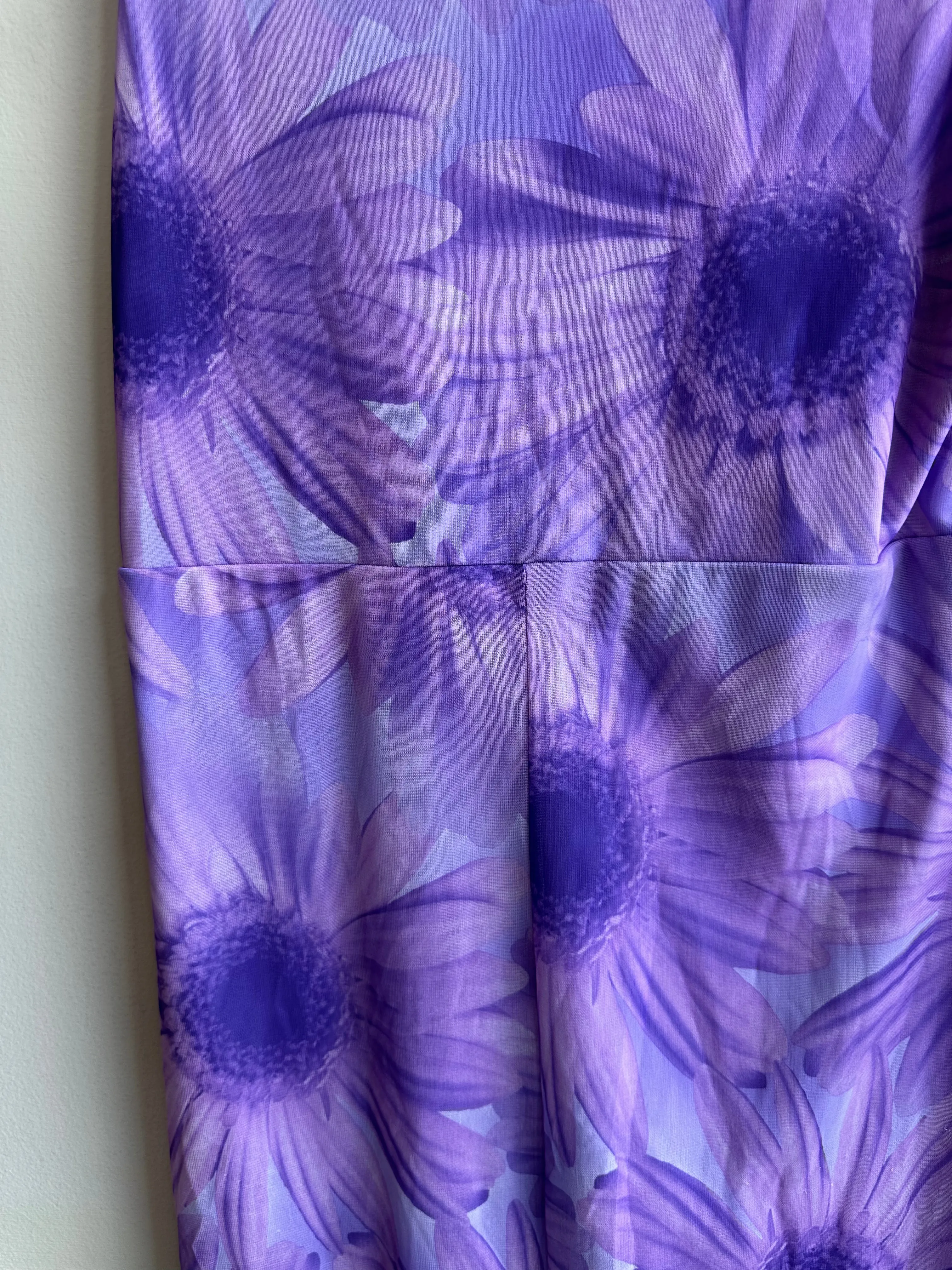 Vintage 90s Purple Floral Daisy Sleeveless Dress