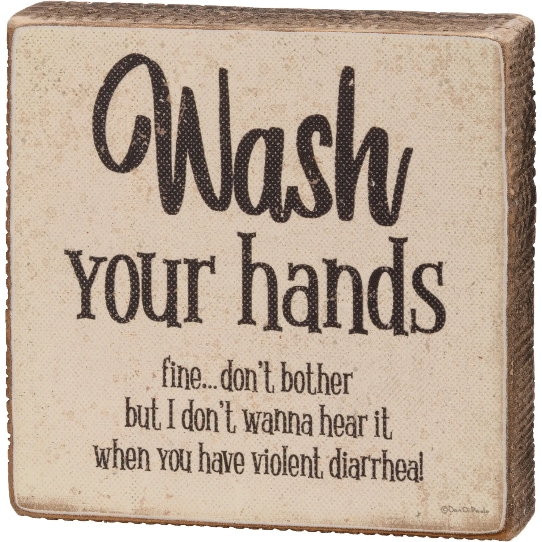 Wash Your Hands Block Sign