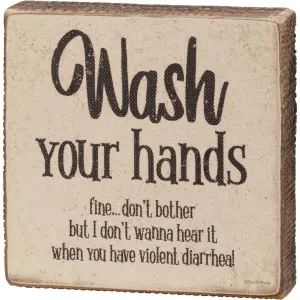Wash Your Hands Block Sign