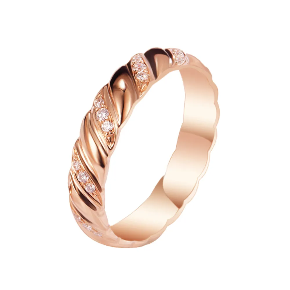 Wave Twist Diamond Couple Wedding Rings