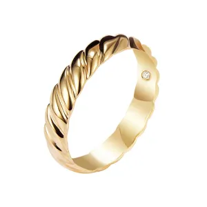 Wave Twist Diamond Couple Wedding Rings