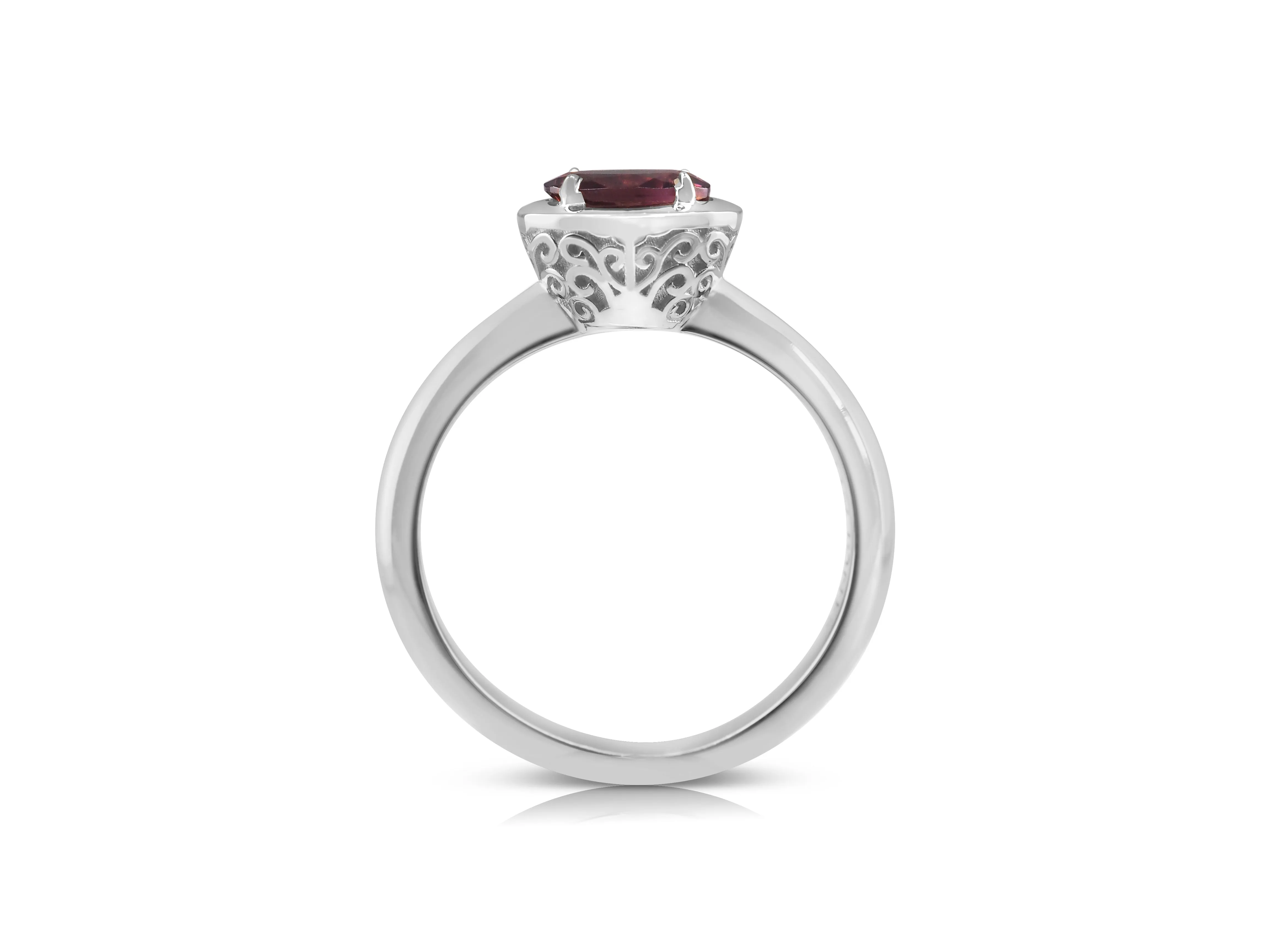White Gold - Pink Tourmaline Filigree Ring