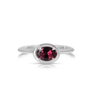 White Gold - Pink Tourmaline Filigree Ring