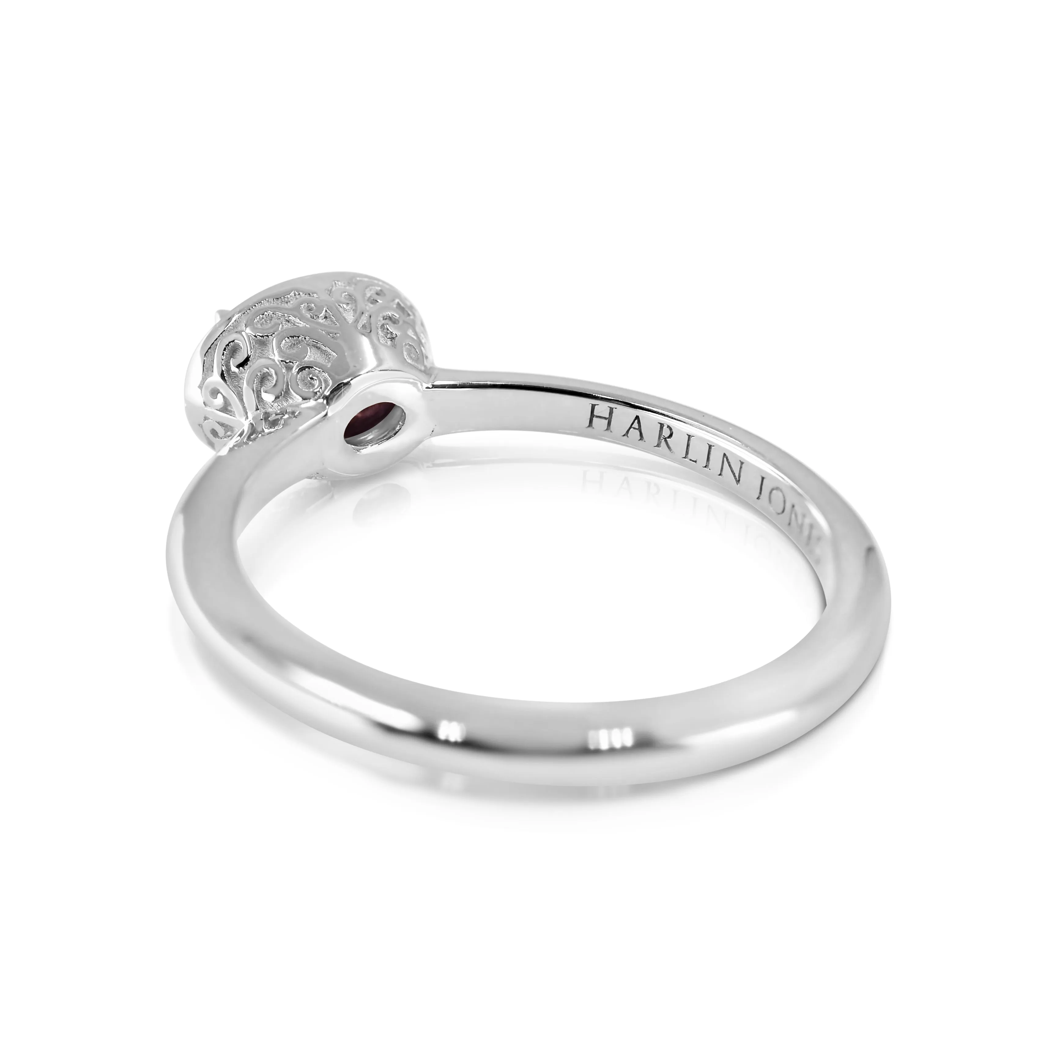 White Gold - Pink Tourmaline Filigree Ring