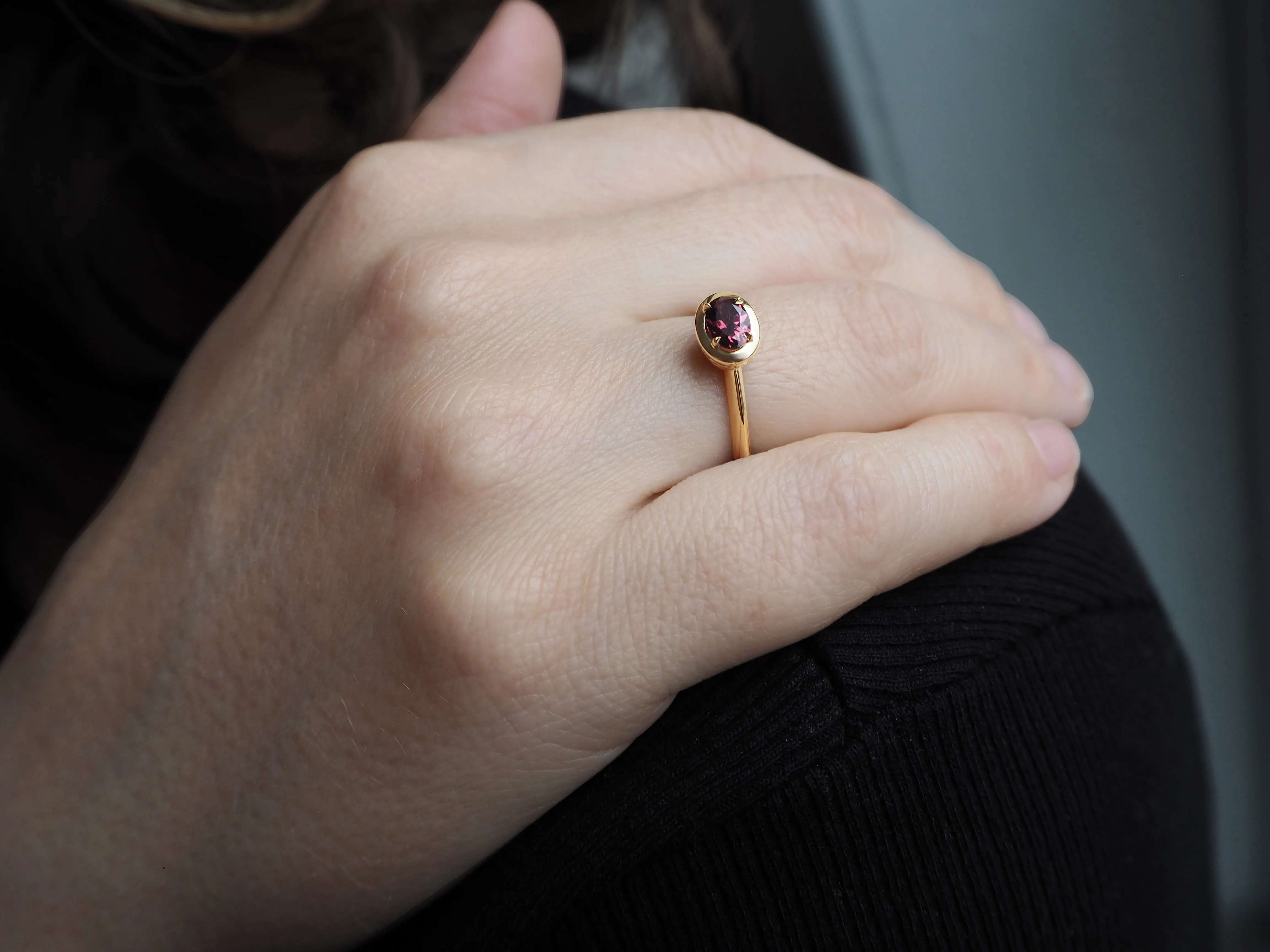 White Gold - Pink Tourmaline Filigree Ring