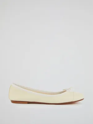 White Leather Ballerina Shoes
