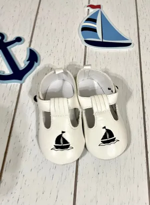 White Sailor Baby Boy Shoes or Girl Shoes