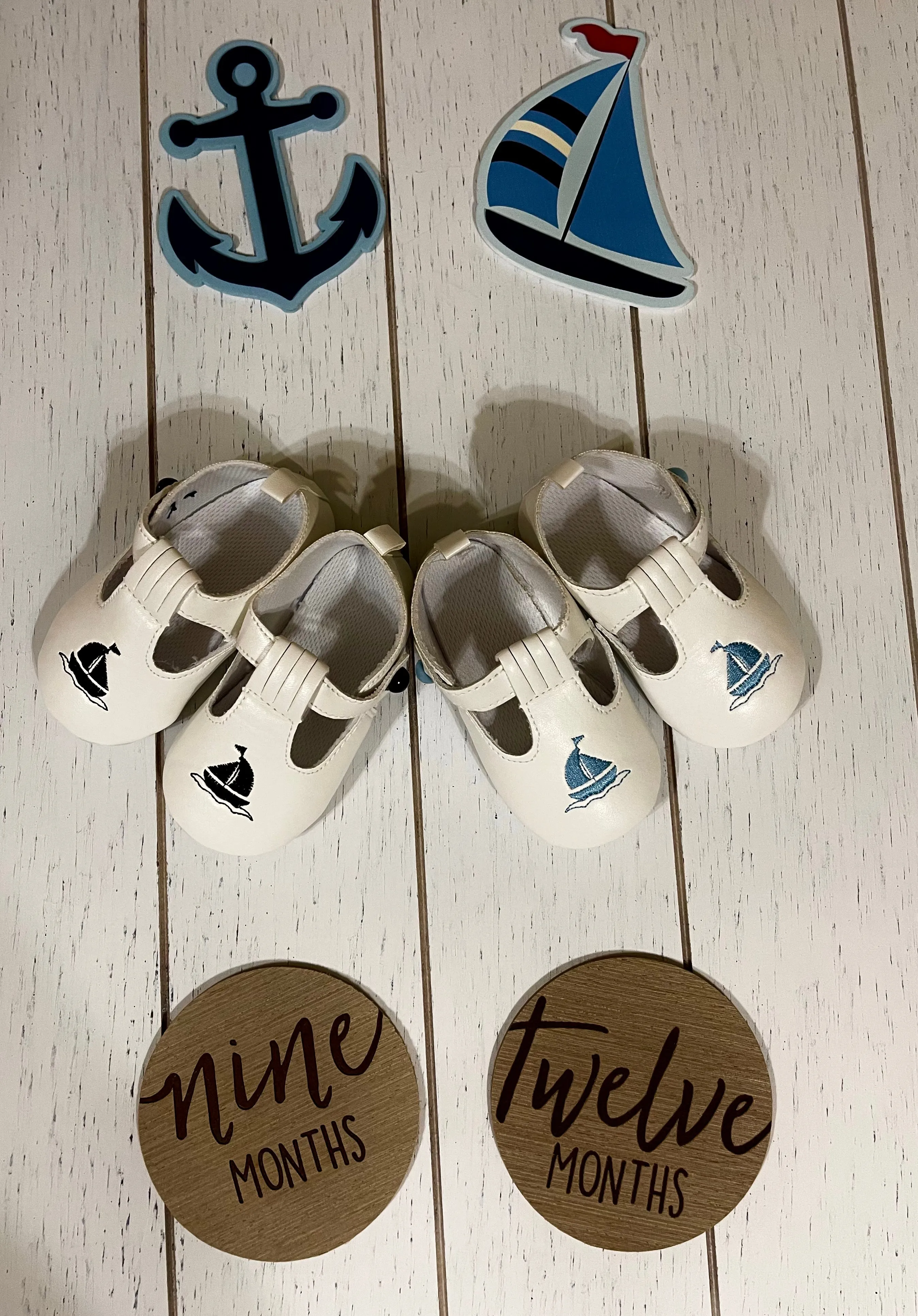 White Sailor Baby Boy Shoes or Girl Shoes