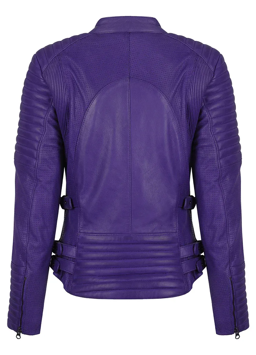 Wild & Free Purple Motorcycle Jacket Women