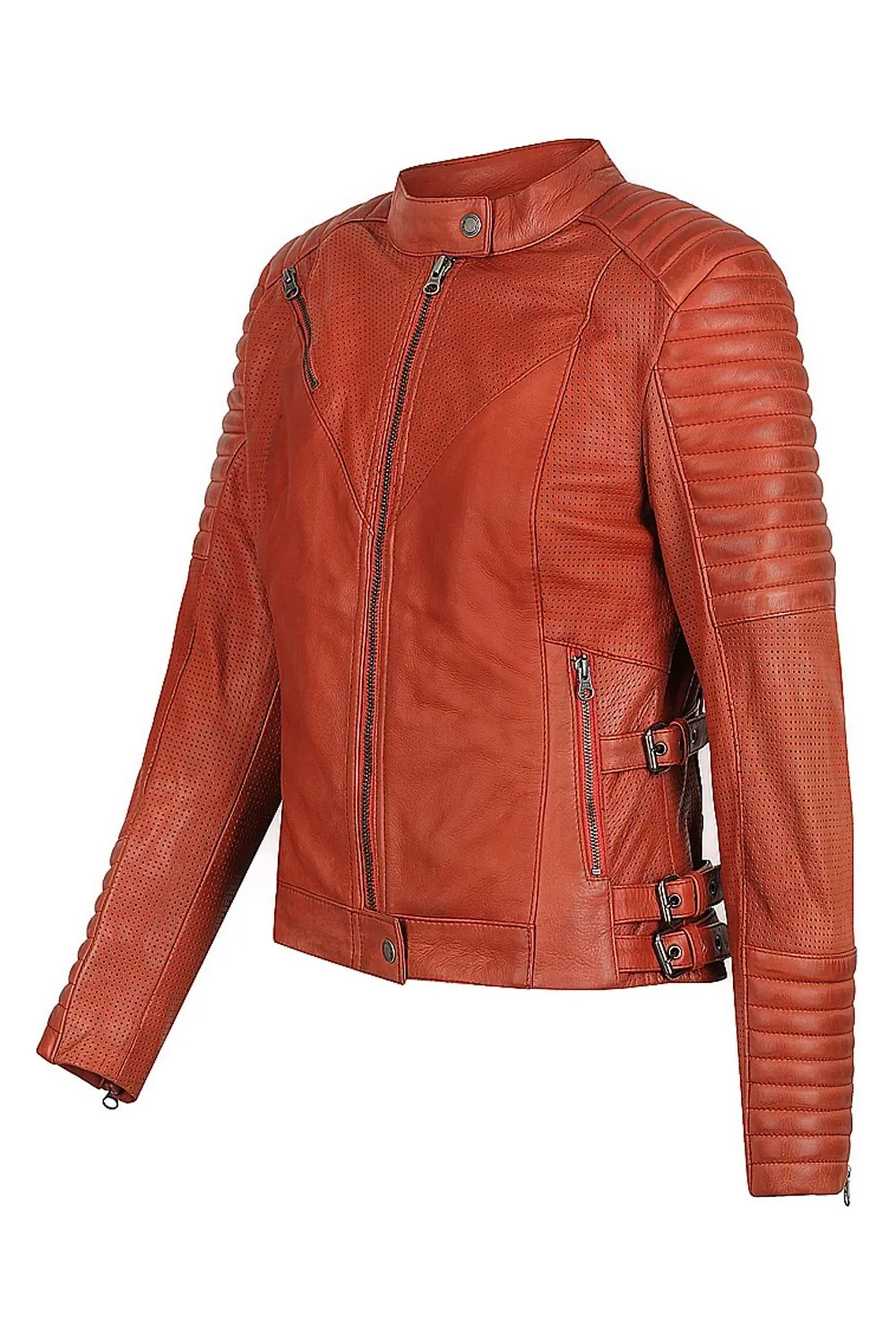 Wild & Free Rust Motorcycle Jacket Women