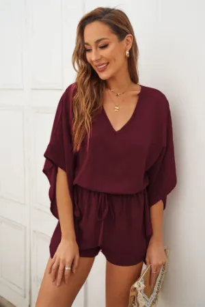 Wine Kimono Romper