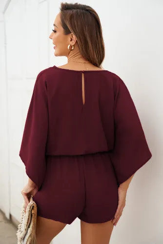 Wine Kimono Romper