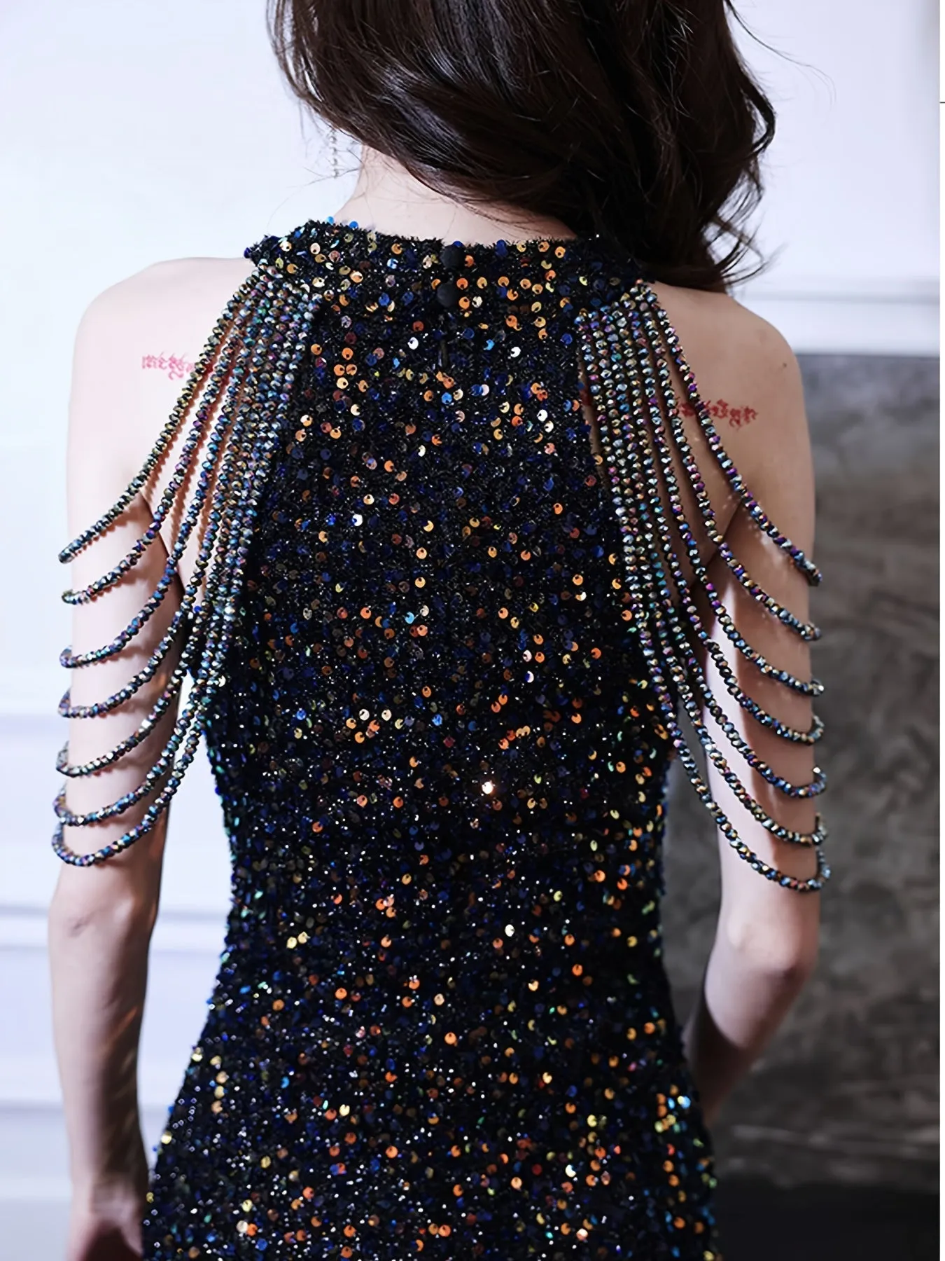 Women's Elegant Off Shoulder Bodycon Sequin Dress
