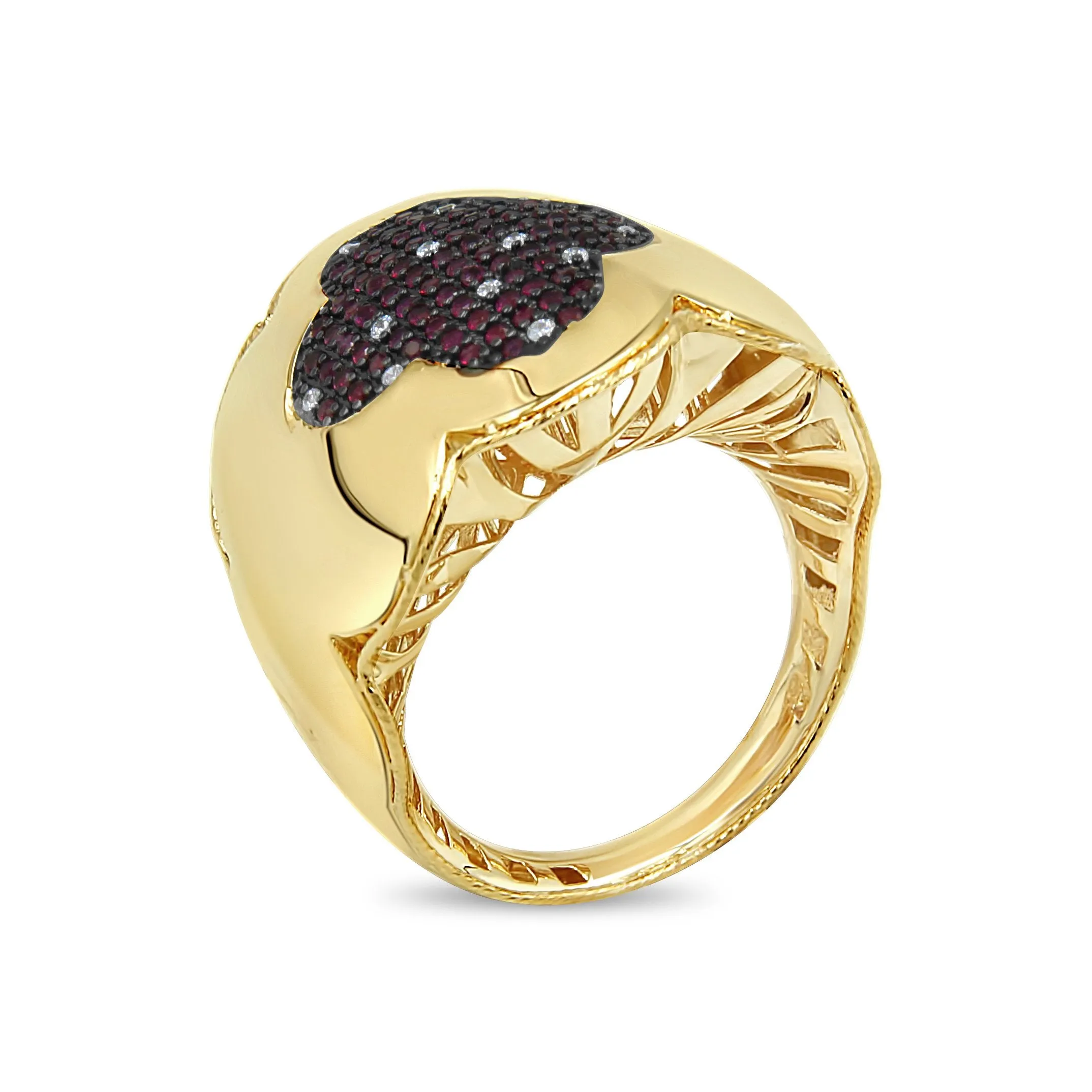 Women's Fancy polished look ring in 14K