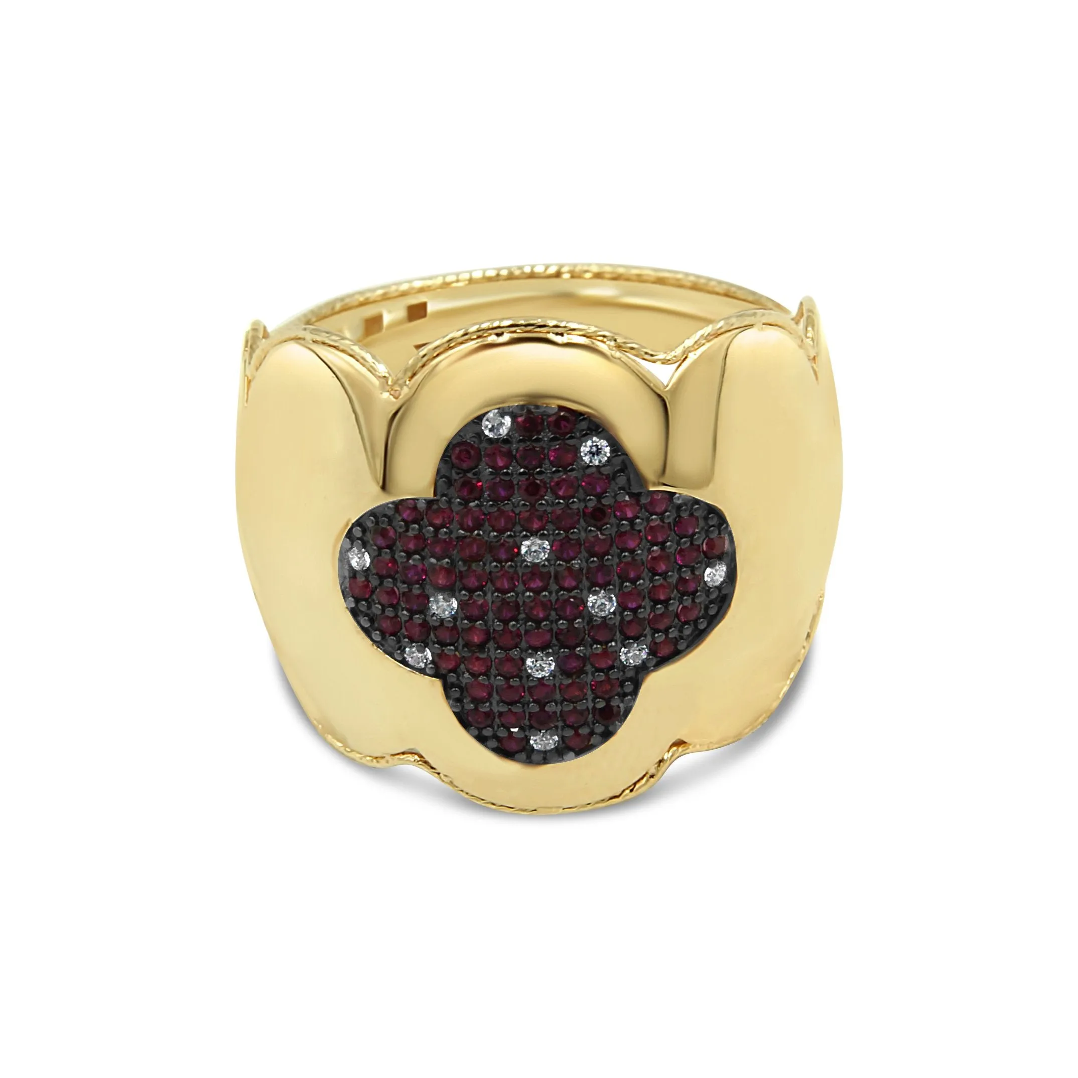 Women's Fancy polished look ring in 14K