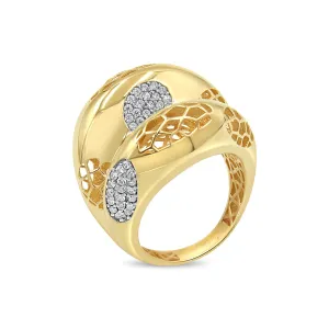 Women's Fancy polished look ring in 14K