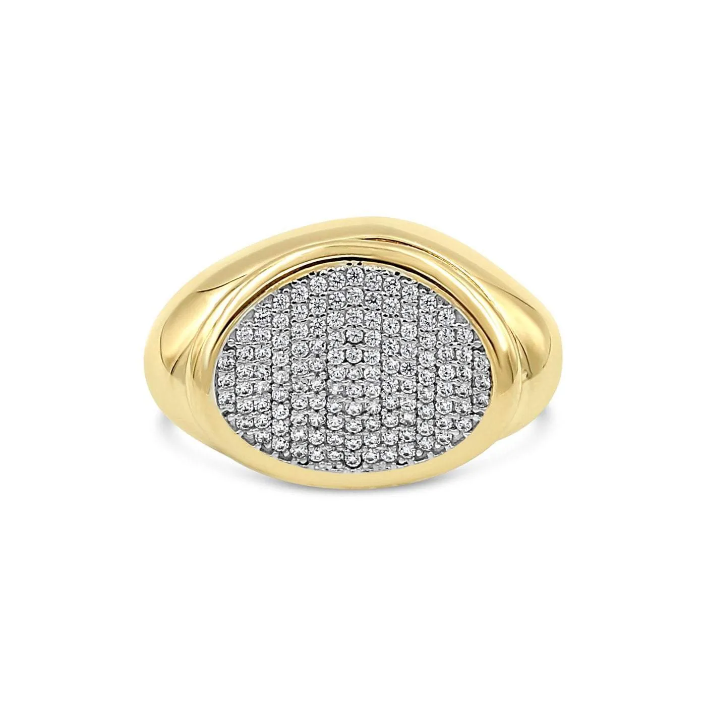 Women's Fancy Styled pave set ring in 14K