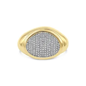 Women's Fancy Styled pave set ring in 14K