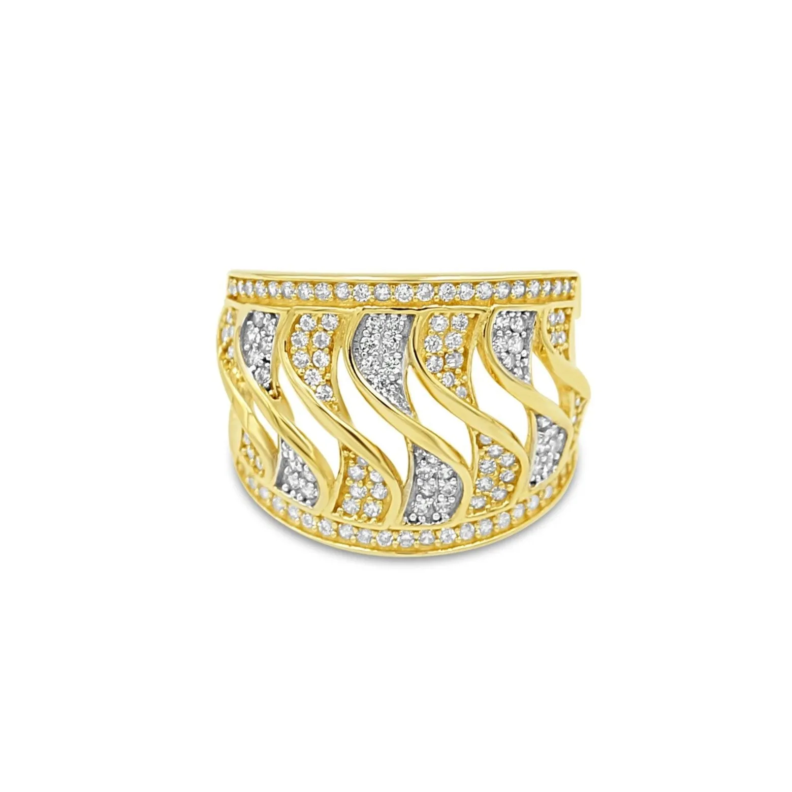 Women's Fashion Styled pave set ring in 10K