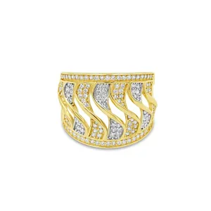 Women's Fashion Styled pave set ring in 10K